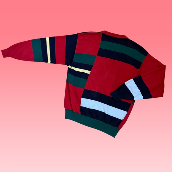 Vintage 80s/90s The Disney Store Embroidered Golf Club Color Blocked Sweater L - Picture 10 of 13